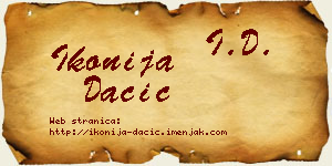 Ikonija Dačić vizit kartica